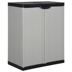 VIDAXL Armoire de rangement de jardin 1 etagere Gris/noir 68x40x85 cm