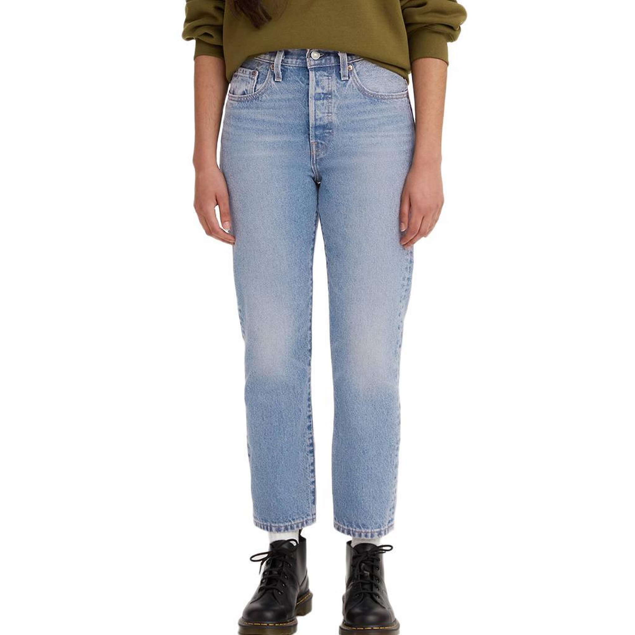 Levi's Jean 501  Femme Levi's Original Cropped. Coloris disponibles : Bleu