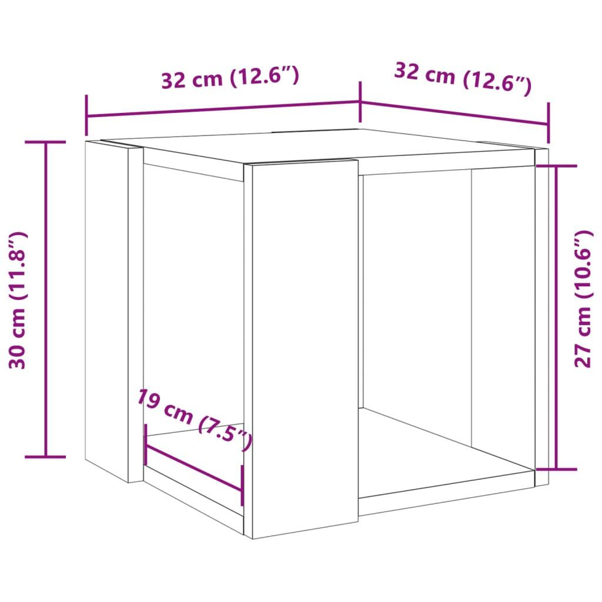Voir la diapositive 6 : VIDAXL Table basse blanc 32x32x30 cm bois d'ingenierie