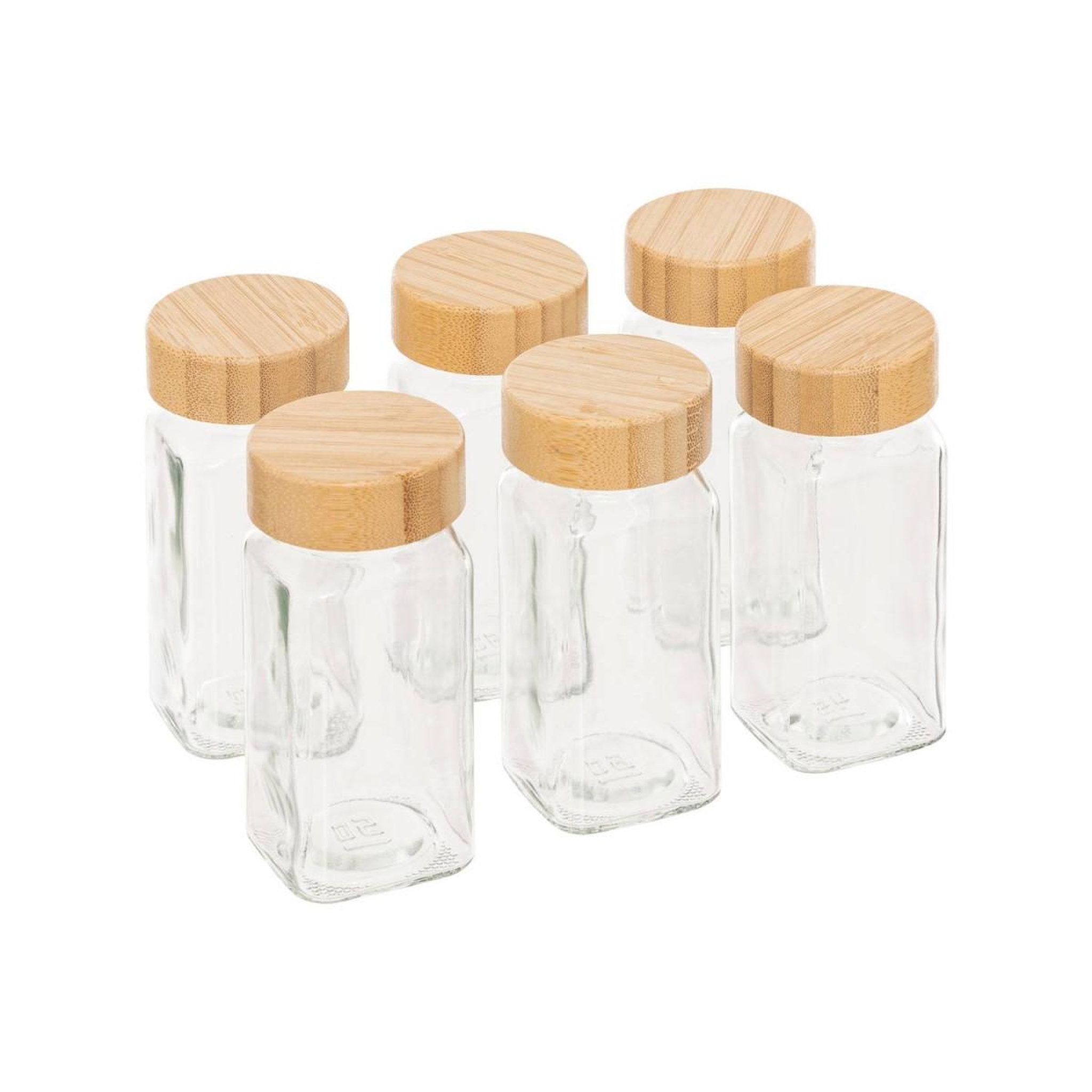 FIVE Lot de 6 pots à épices en verre  grady  15cm transparent