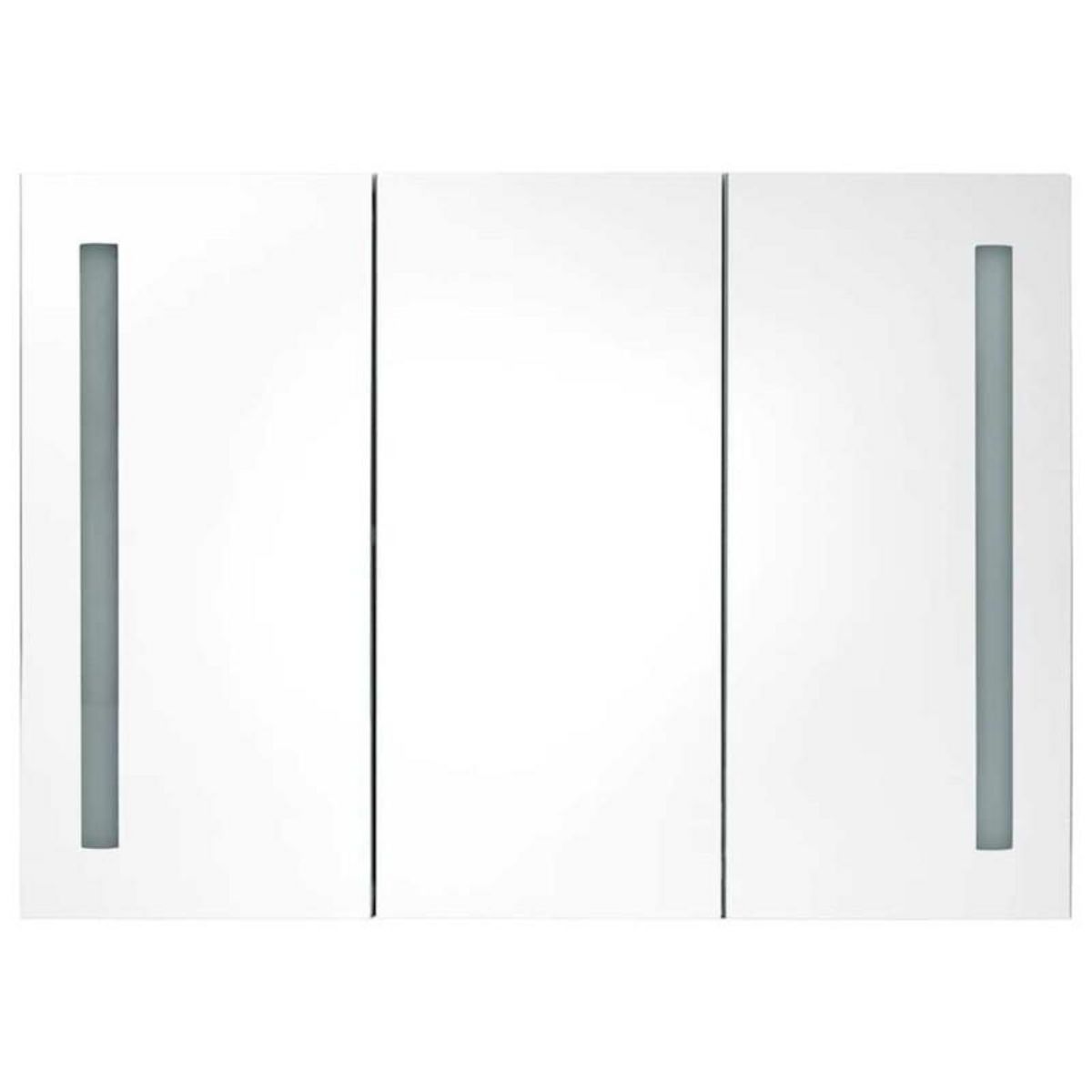 VIDAXL Armoire de salle de bain à miroir LED 89x14x62cm Blanc brillant