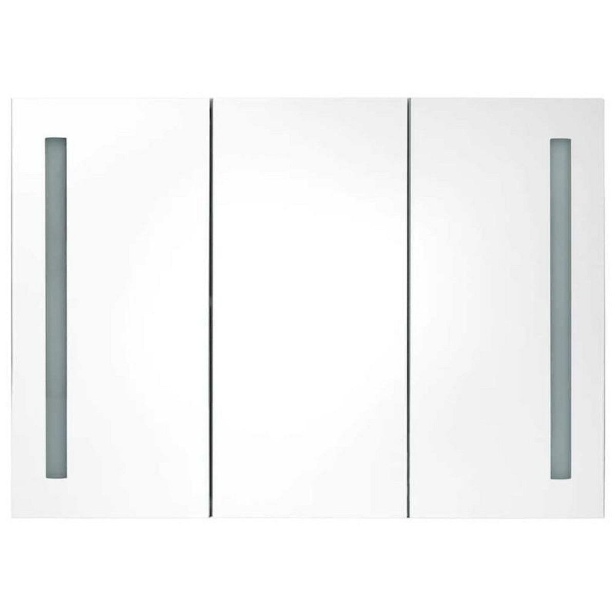 VIDAXL Armoire de salle de bain à miroir LED 89x14x62cm Blanc brillant