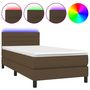 Voir la diapositive 2 : VIDAXL Sommier a lattes de lit et matelas et LED Marron fonce 80x200cm