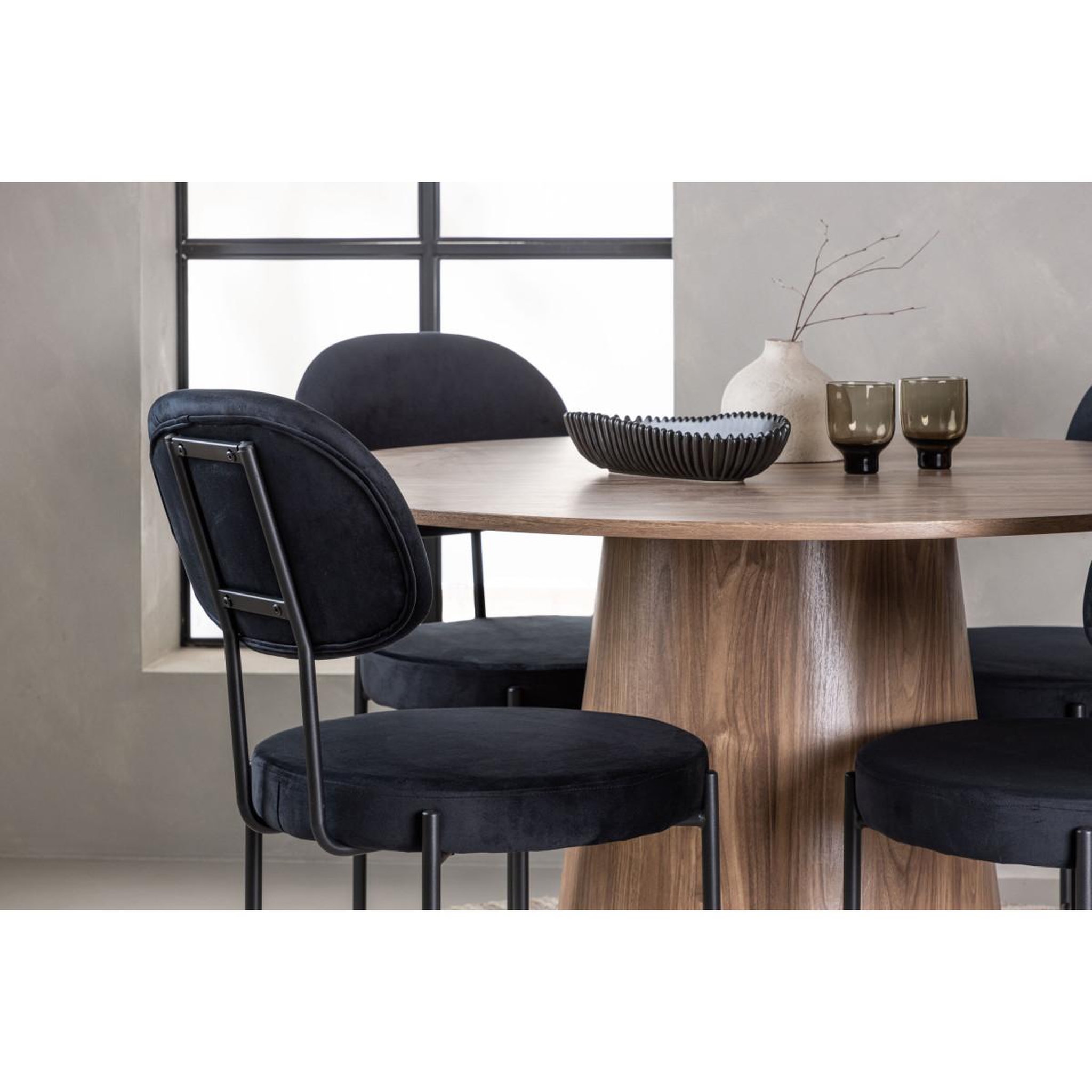 Voir la diapositive 5 : Paris Prix Ensemble table à manger & 4 chaises  lanzo & stella  120cm noir & marron