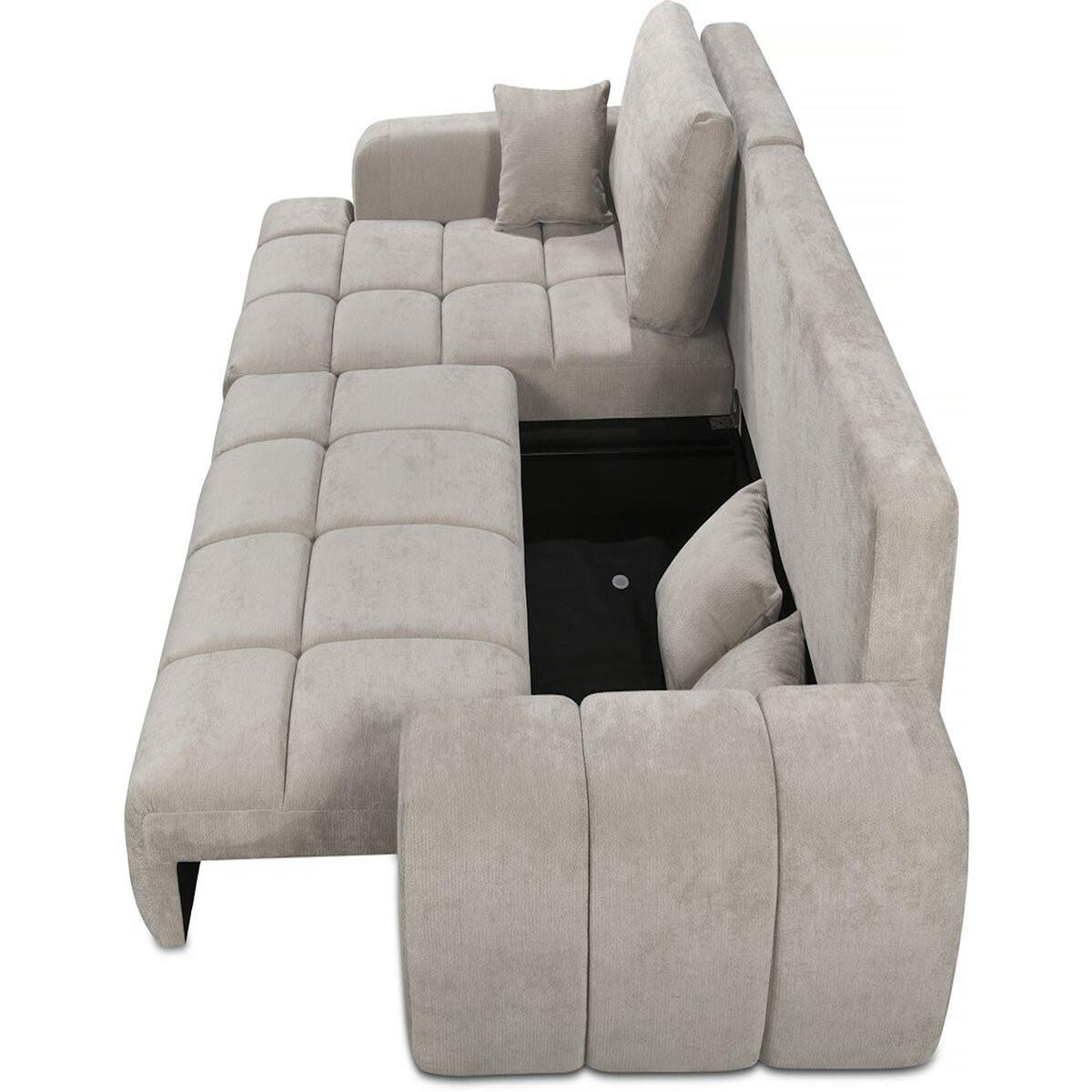 Habitat et Jardin Canapé d'angle gauche convertible en tissu chenille  Verneuil  - 3 places - Beige
