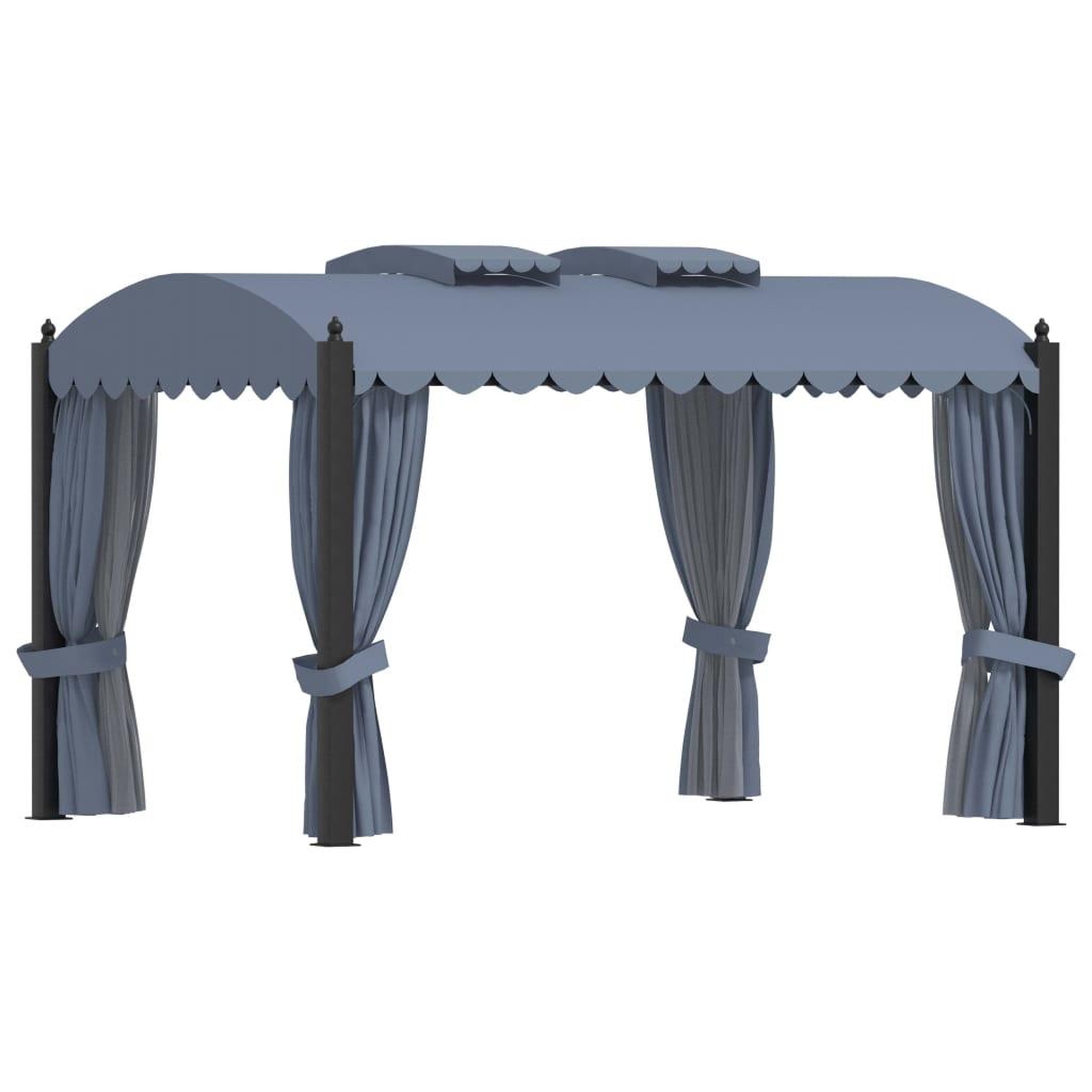 VIDAXL Tonnelle avec rideaux 3x4 m anthracite acier