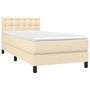 Voir la diapositive 3 : VIDAXL Sommier a lattes de lit avec matelas Creme 80x200 cm Tissu