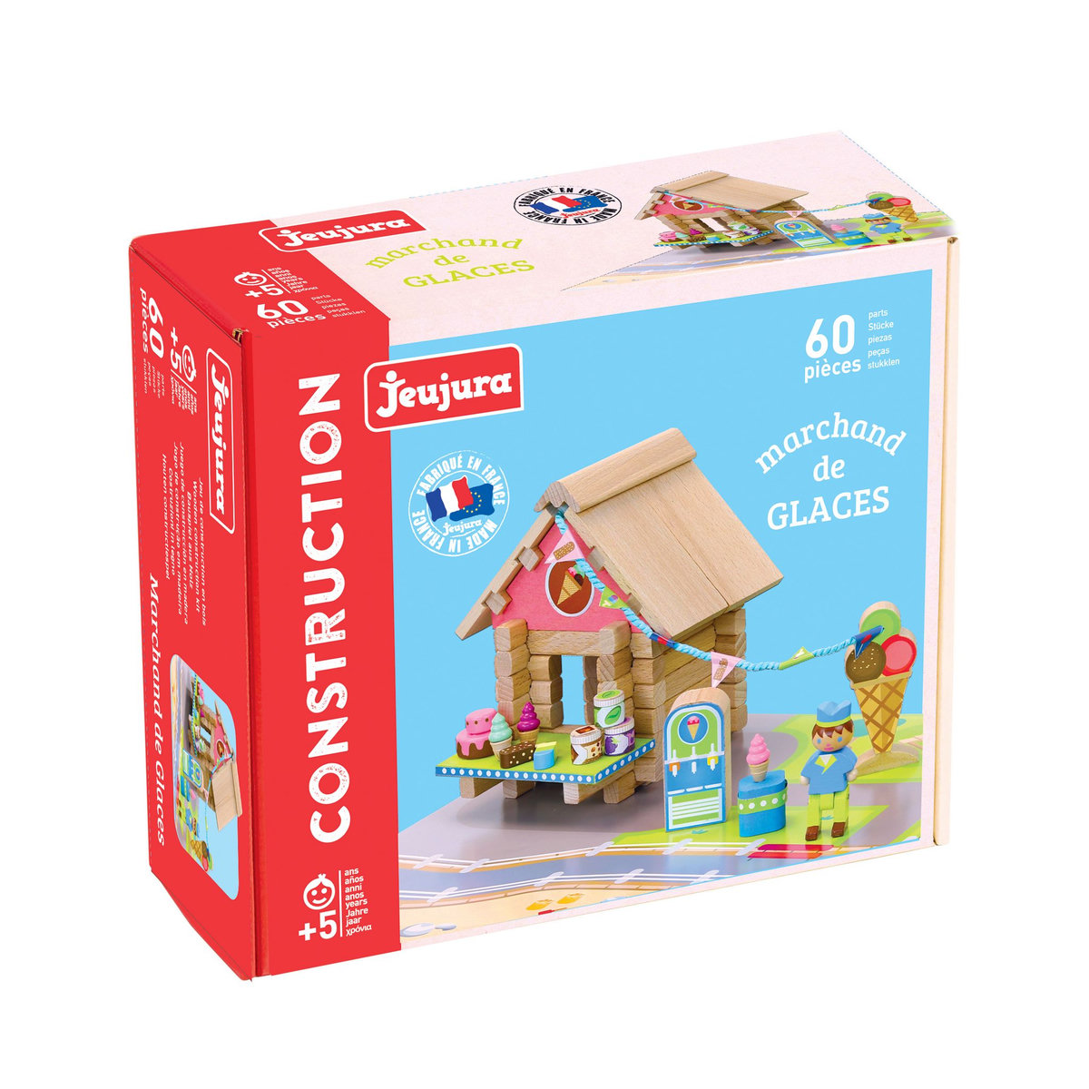 JEUJURA Le marchand de glaces - 60 pièces - Jeu de construction