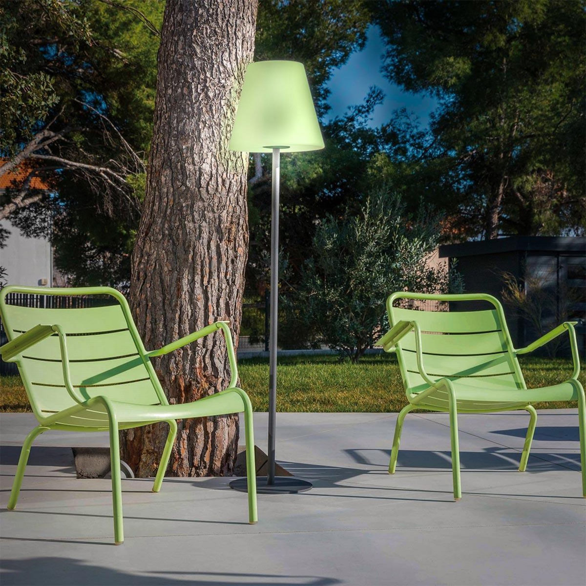 Lumisky Lampadaire extérieur sans fil STANDY Blanc Polypropylène H150CM