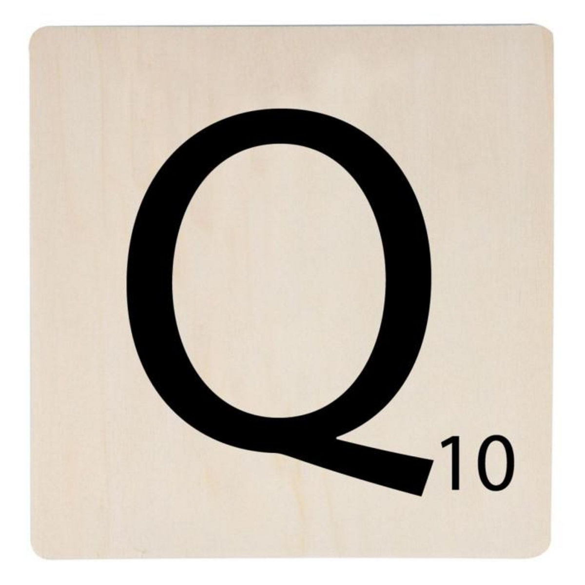 Paris Prix Décoration Murale en Bois  Lettre Q  15x15cm Naturel