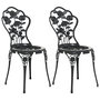 Voir la diapositive 2 : VIDAXL Chaises de bistro lot de 2 Aluminium coule Noir