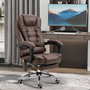 Voir la diapositive 2 : VINSETTO Fauteuil de bureau direction massant chauffant hauteur réglable dossier inclinable repose-pied rétractable tissu technique marron