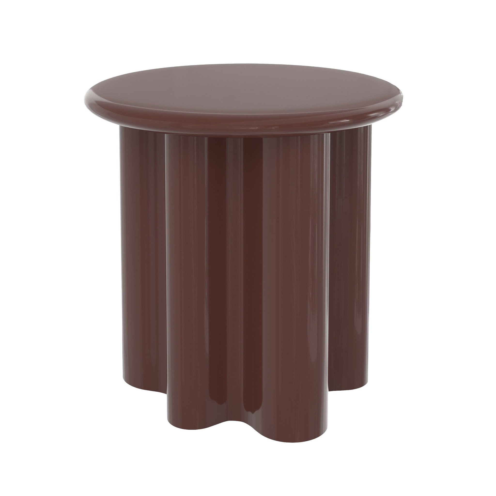 MAISON PAVANE Table d'appoint laquée rouge lie de vin, d50 cm-olya