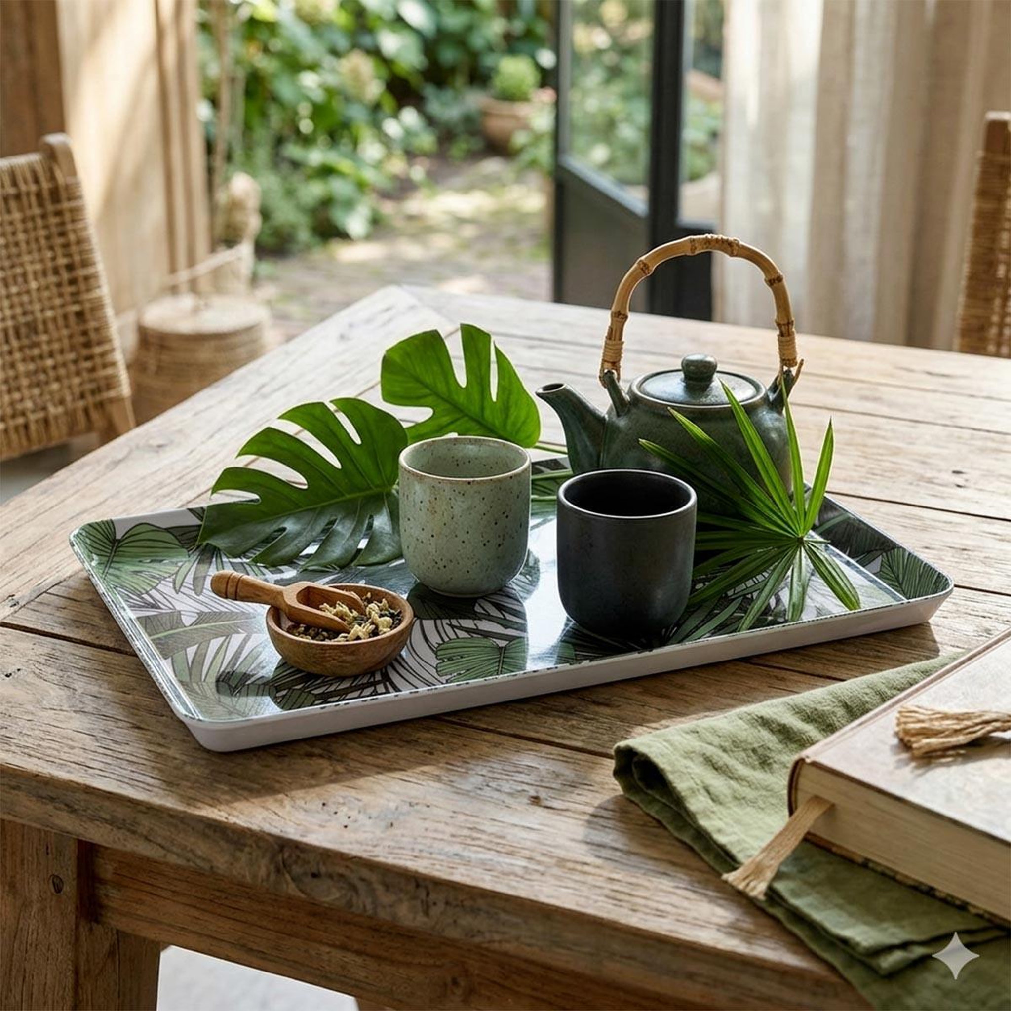 Voir la diapositive 3 : FIVE Plateau de service  jungle  30x45cm multicolore