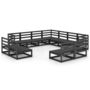 Voir la diapositive 2 : VIDAXL Salon de jardin 11 pcs noir bois de pin massif