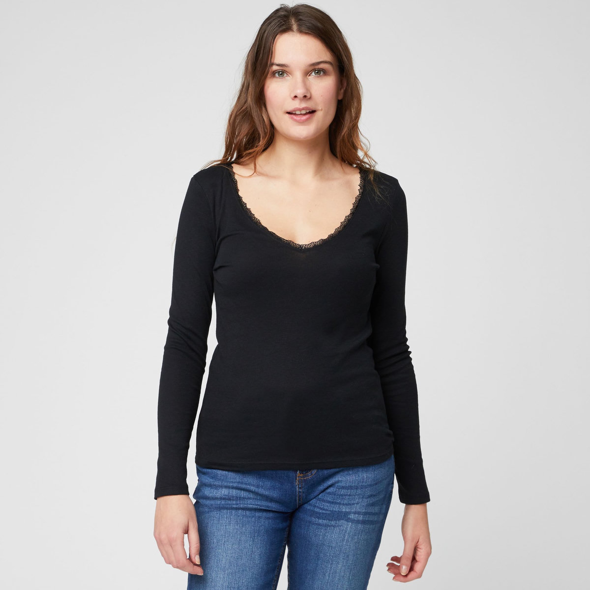 T-shirt Femme Burton Doublé Dentelle – Taille L – Couleur Beige