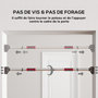 Voir la diapositive 4 : HOMCOM Barre de traction - barre de porte - pull up bar - barre d'étirement musculation pour cadres de porte sans vis - longueur ajustable (92-124cm)
