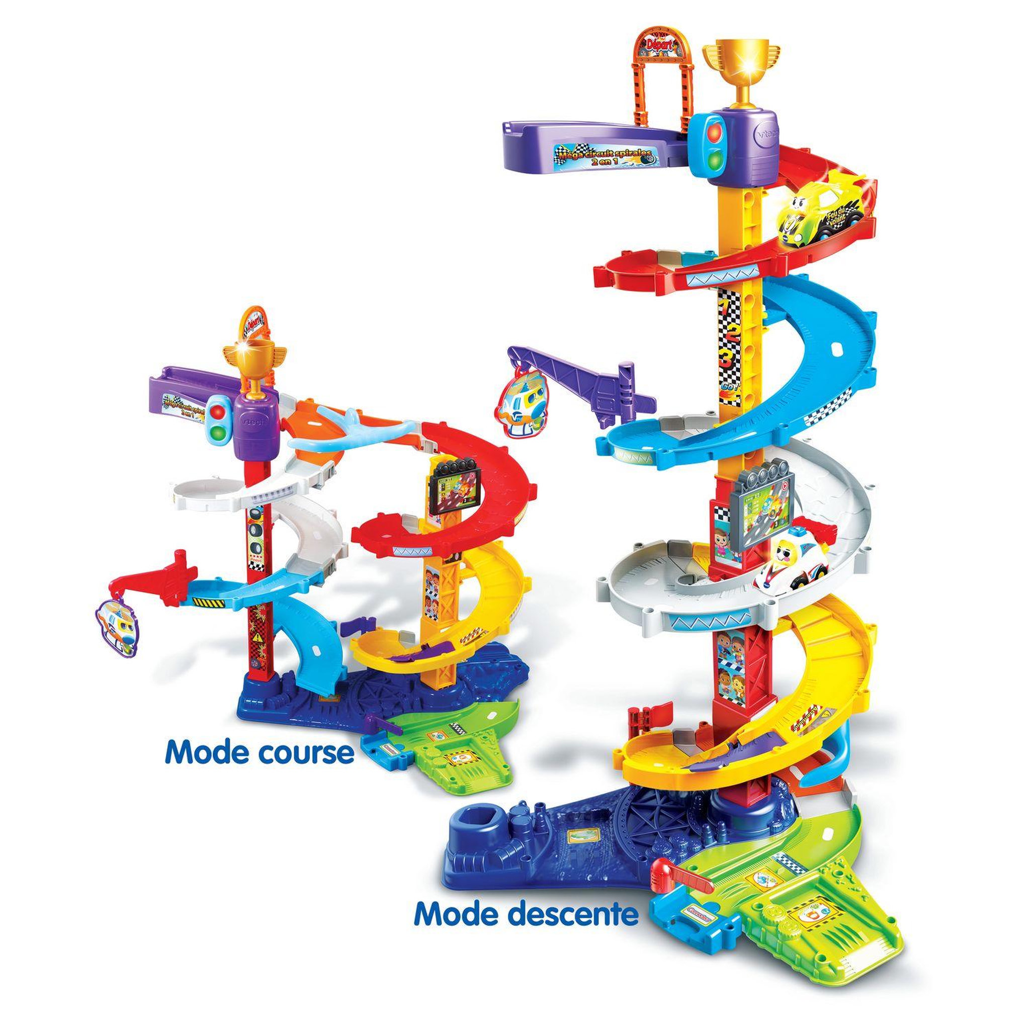 Voir la diapositive 3 : VTECH Méga circuit spirales 2 en 1 + Titouan, fou du volant - Tut Tut Bolides