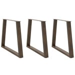 VIDAXL Pieds de table a manger forme V 3 pcs acier naturel acier