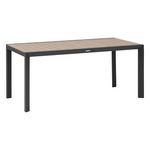 HESPERIDE Table de jardin fixe en aluminium effet bois 6 places EVASION. Coloris disponibles : Gris, Beige