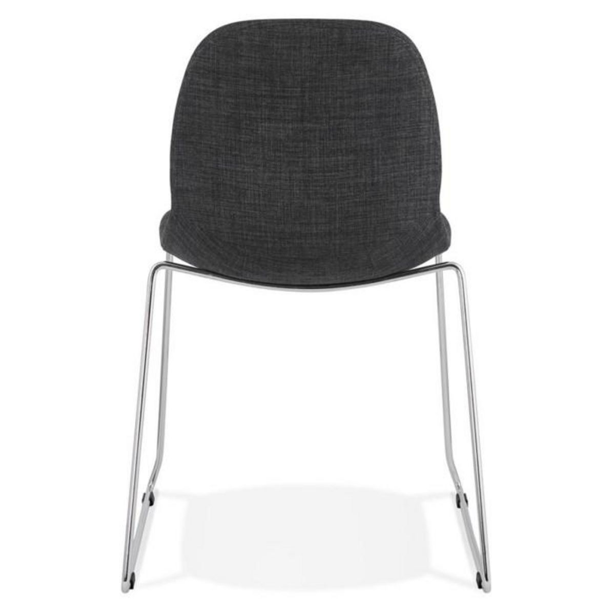 Paris Prix Chaise Design en Tissu  Sluna  85cm Gris Foncé & Chromé