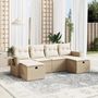 Voir la diapositive 1 : VIDAXL Salon de jardin avec coussins 6 pcs beige resine tressee