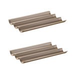 ZENKER Ensemble de 2 Moules à baguette 3 empreintes 38 x 27 cm Zenker Mojave Gold