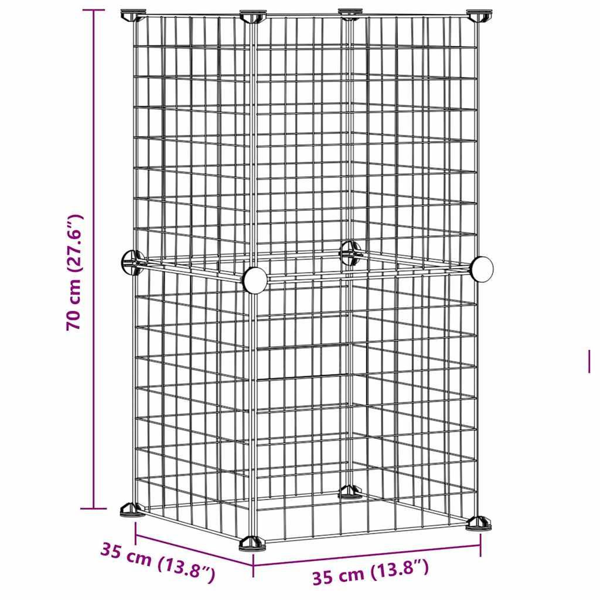 Voir la diapositive 5 : VIDAXL Cage animaux de compagnie a 8 panneaux Noir 35x35 cm Acier