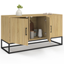 Voir la diapositive 4 : ID MARKET Buffet bas 113 cm DETROIT 3 portes bois et noir design industriel