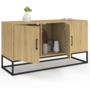 Voir la diapositive 4 : ID MARKET Buffet bas 113 cm DETROIT 3 portes bois et noir design industriel