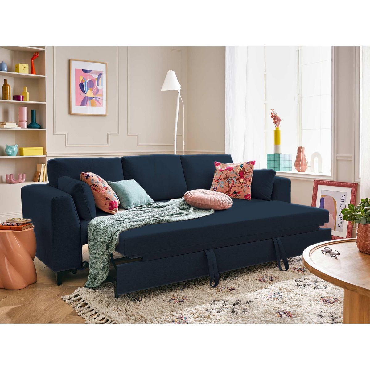 LISA DESIGN Tala - canapé 3 places - convertible - en tissu