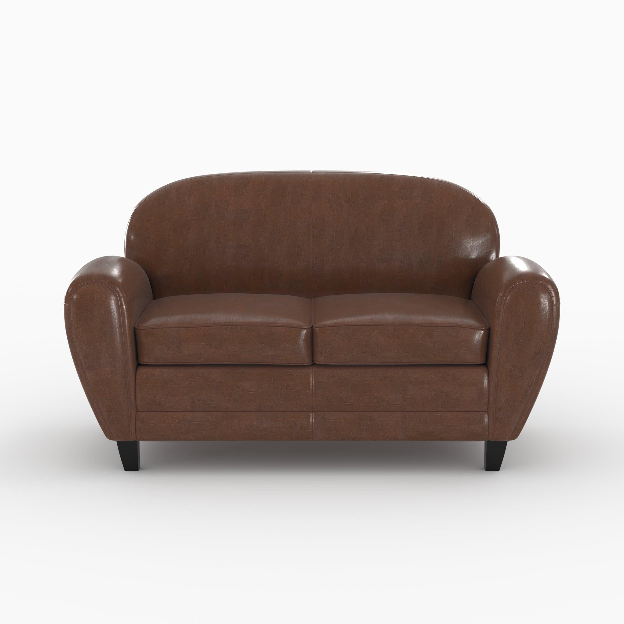 Voir la diapositive 6 : MAISON PAVANE Ensemble canapé et fauteuil marron foncé 3 places-Club