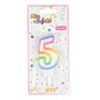 Voir la diapositive 2 : Paris Prix Bougie d'Anniversaire  Chiffre 5  7cm Multicolore