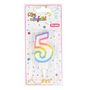 Voir la diapositive 2 : Paris Prix Bougie d'Anniversaire  Chiffre 5  7cm Multicolore