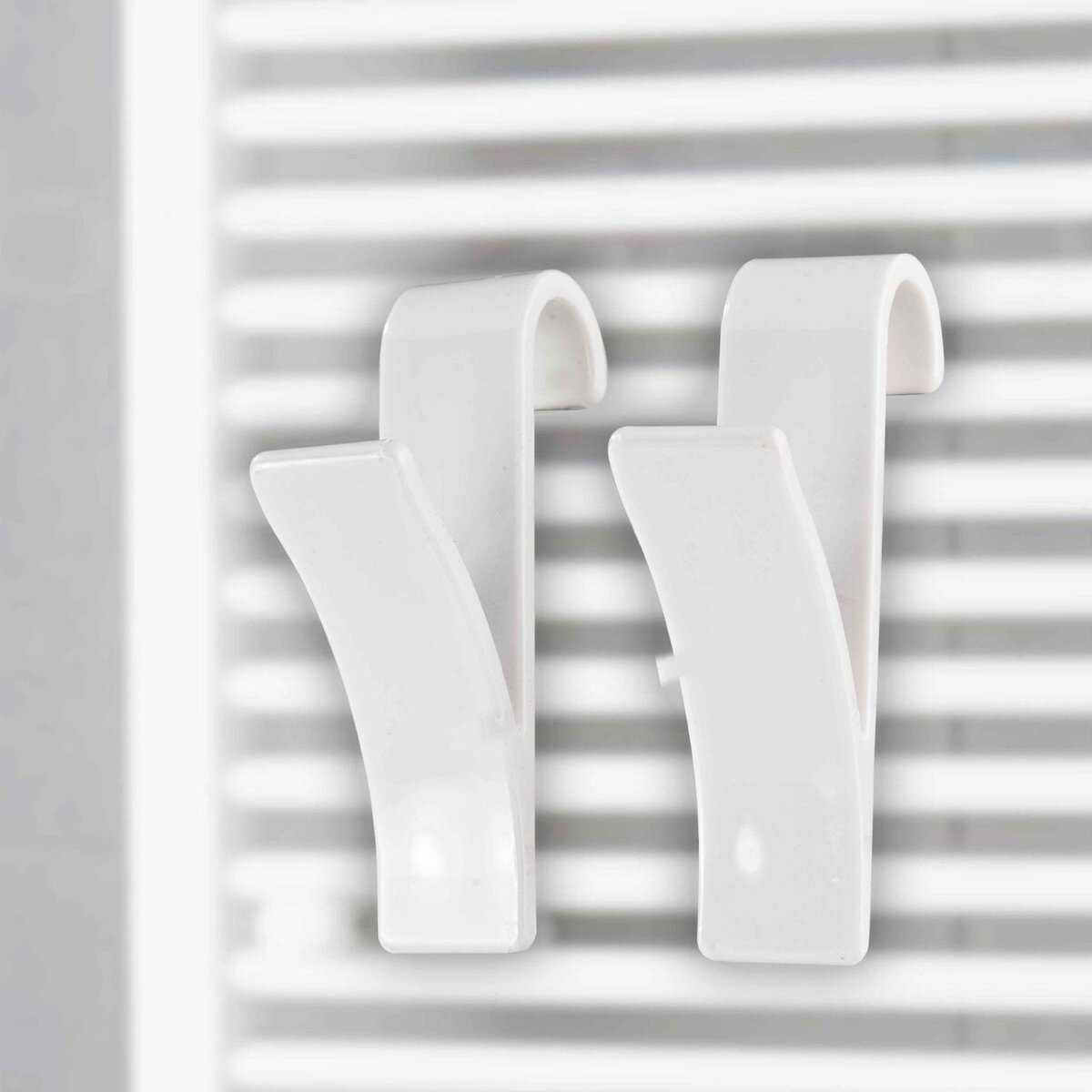 Msv Crochet pour sèche serviette blanc 2 pcs