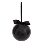 ATMOSPHERA Boule de Noël Pailletée  Nœud  9cm Noir