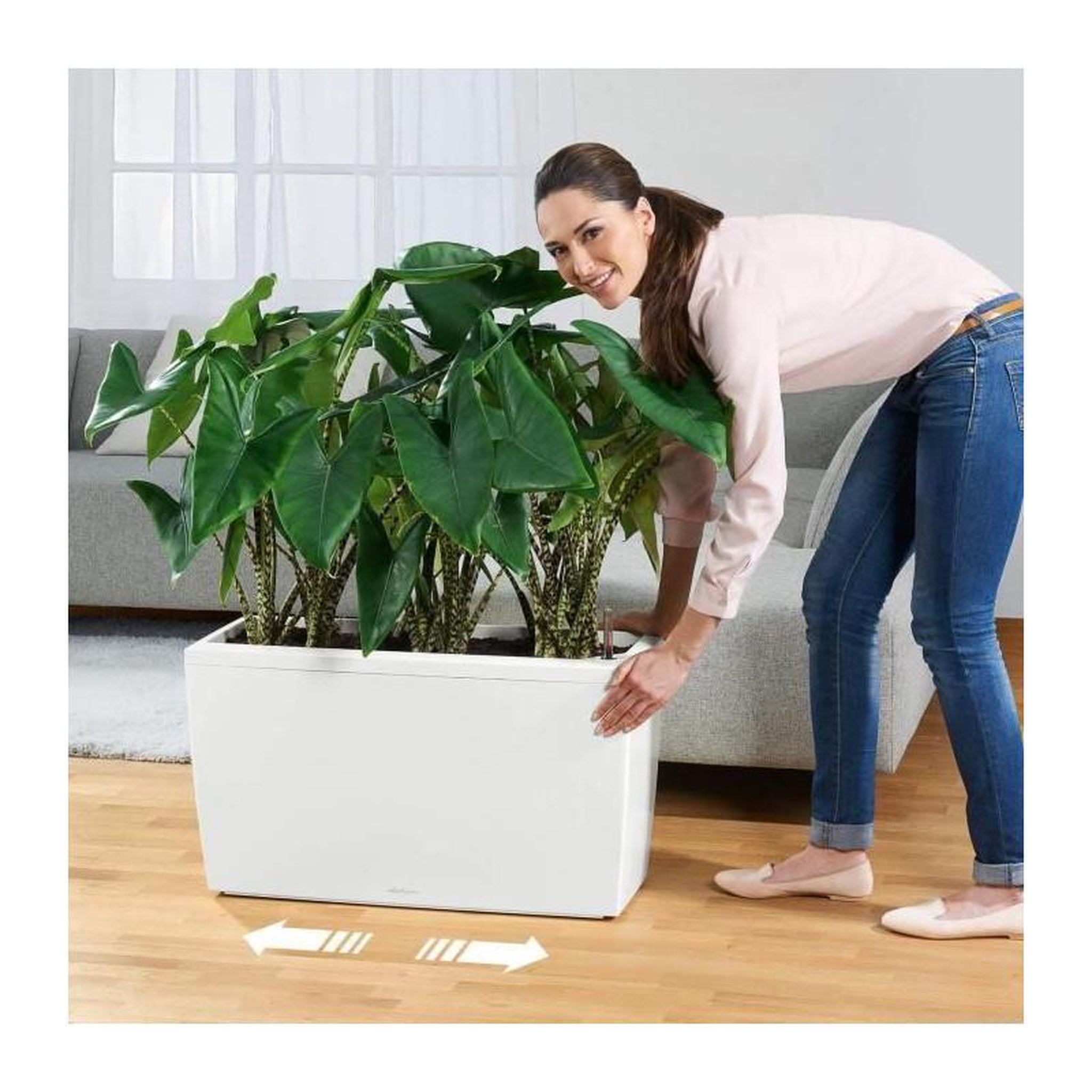 Voir la diapositive 3 : LECHUZA Cararo Premium - kit complet, blanc brillant 75 cm
