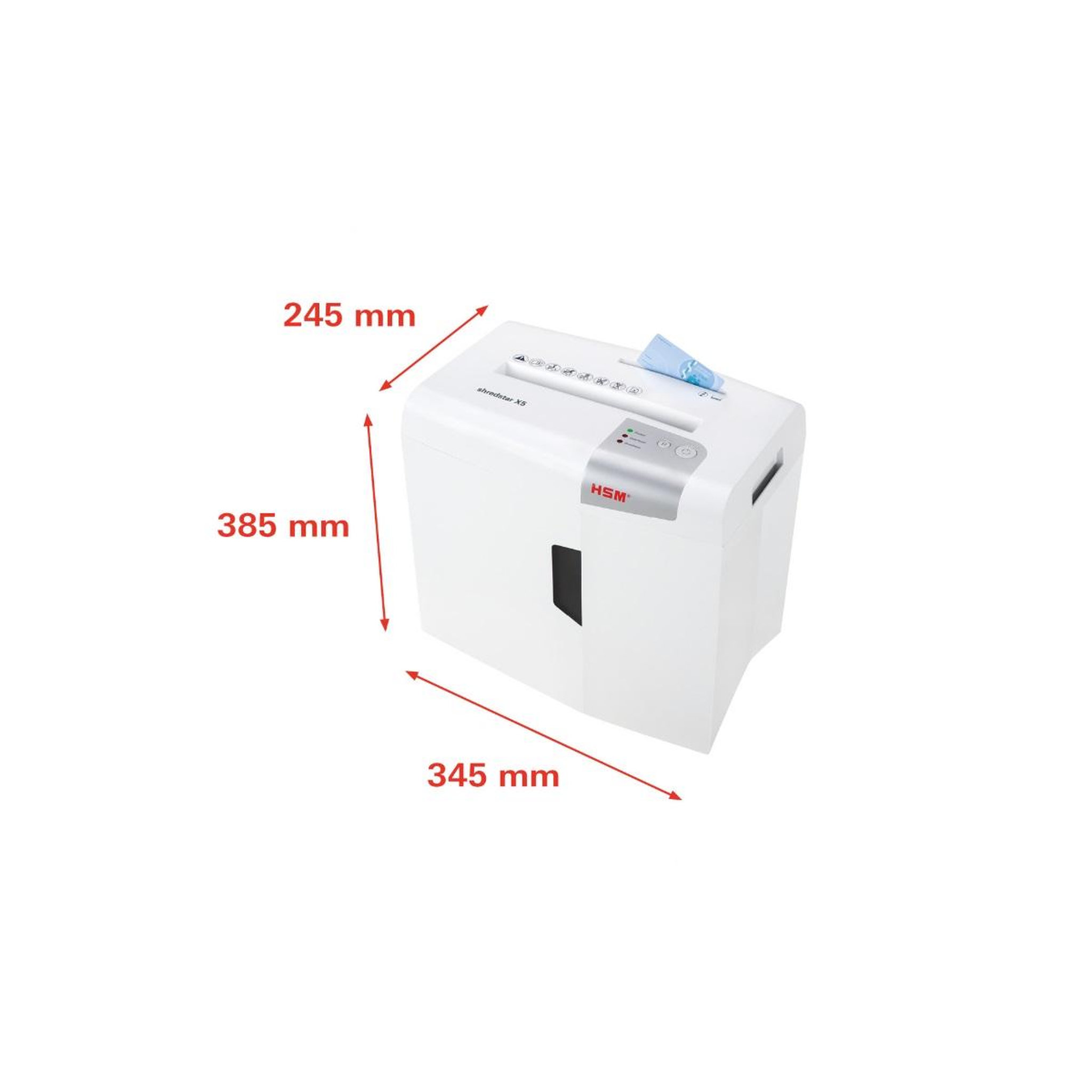 Voir la diapositive 2 : Hsm Destructeur de documents 5 feuilles coupes particules 4.5x30mm - 1043121