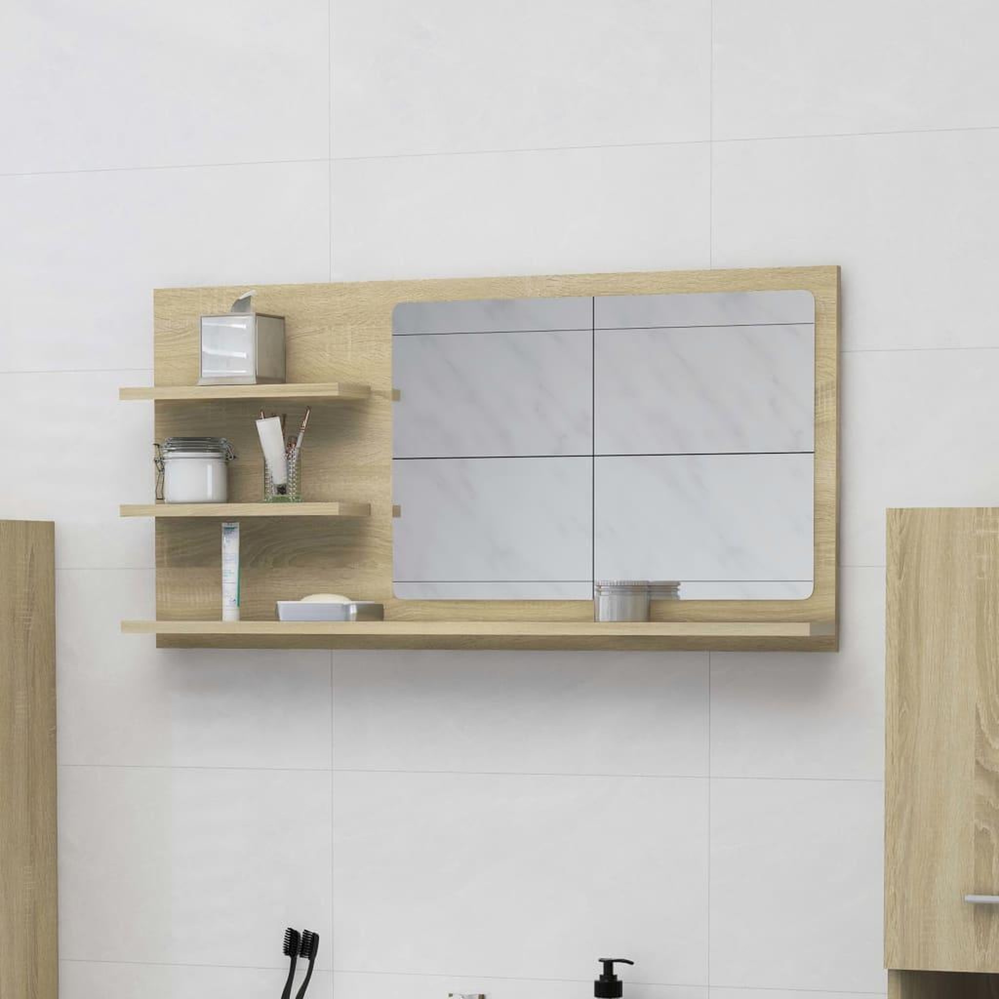 Voir la diapositive 1 : VIDAXL Miroir de salle de bain chene sonoma bois d'ingenierie
