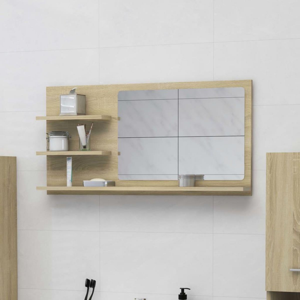 VIDAXL Miroir de salle de bain chene sonoma bois d'ingenierie