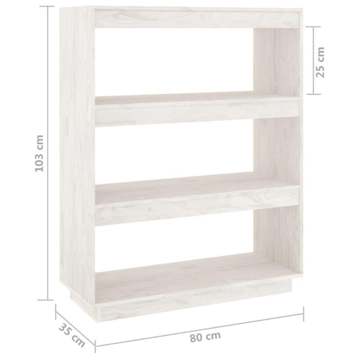 VIDAXL Bibliotheque/Separateur de piece Blanc 80x35x103 cm Bois de pin