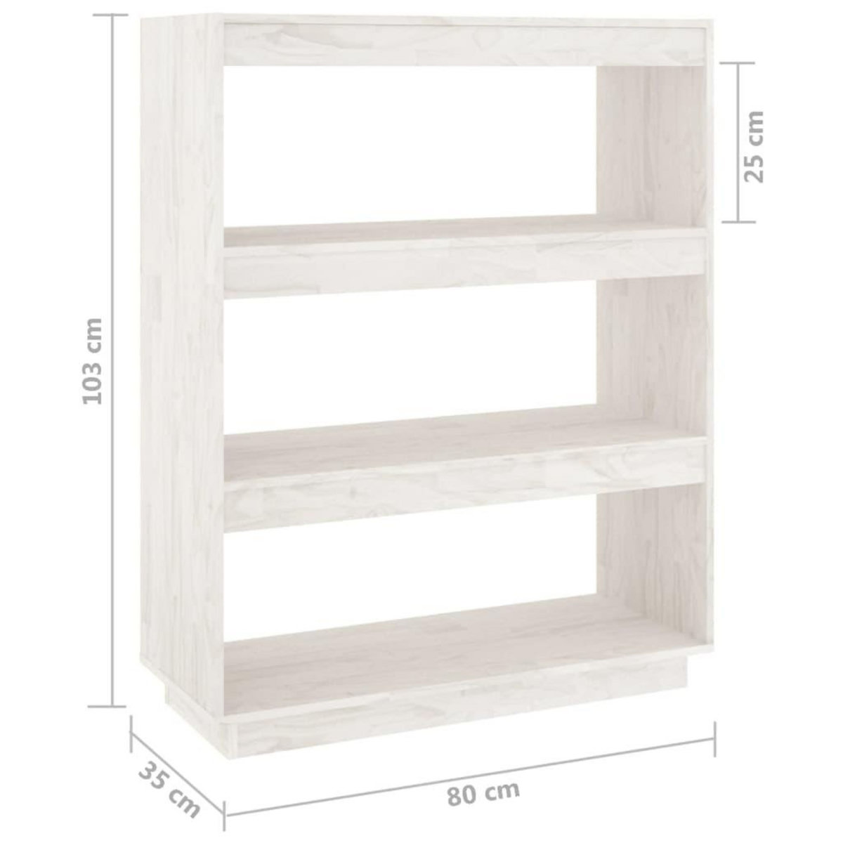 VIDAXL Bibliotheque/Separateur de piece Blanc 80x35x103 cm Bois de pin