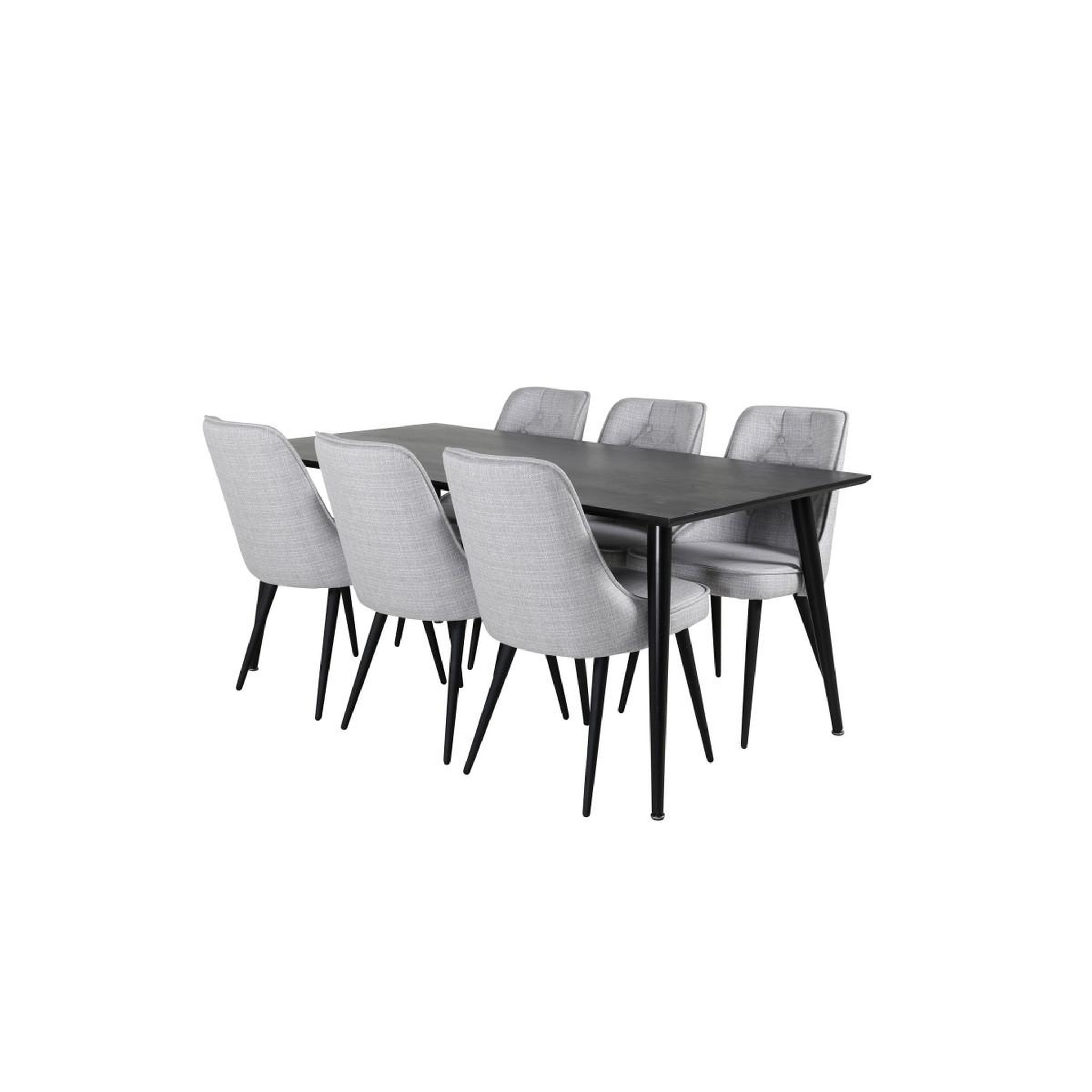 Voir la diapositive 3 : Paris Prix Ensemble table à manger & 6 chaises  dipp & deluxe  180cm noir & gris