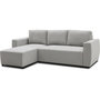 Voir la diapositive 3 : MARKET24 Canapé d'angle convertible réversible 3 a 4 places - PHARELL - Tissu souris - Coffre de rangement - L 224 x P 155 x H 85 cm