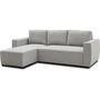 Voir la diapositive 3 : MARKET24 Canapé d'angle convertible réversible 3 a 4 places - PHARELL - Tissu souris - Coffre de rangement - L 224 x P 155 x H 85 cm