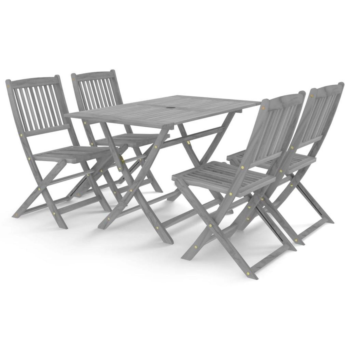 VIDAXL Ensemble a manger de jardin 5 pcs Bois d'acacia massif Gris