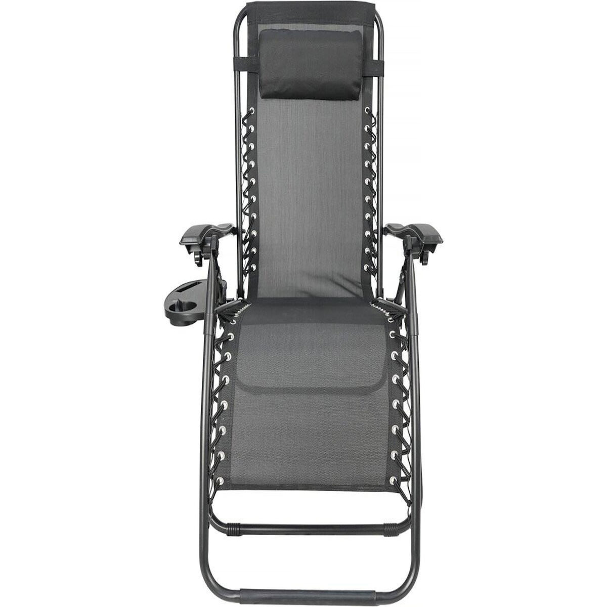 Habitat et Jardin Lot de 2 Fauteuils de jardin inclinable zéro gravité  Sintra  - Noir