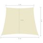 Voir la diapositive 6 : VIDAXL Voile de parasol Tissu Oxford trapeze 3/5x4 m Creme