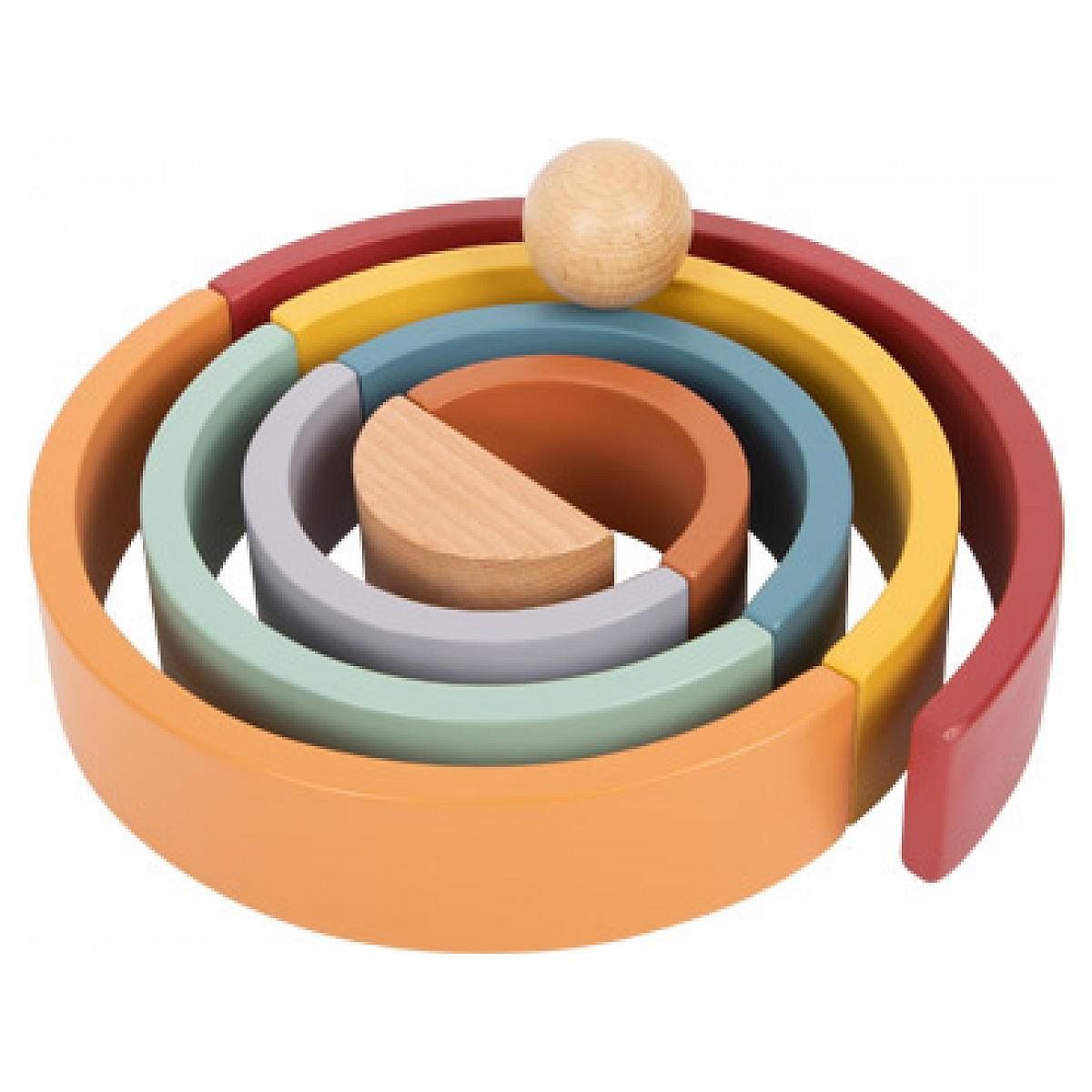 SMALLFOOT Blocs de construction en bois Arc-en-ciel Safari