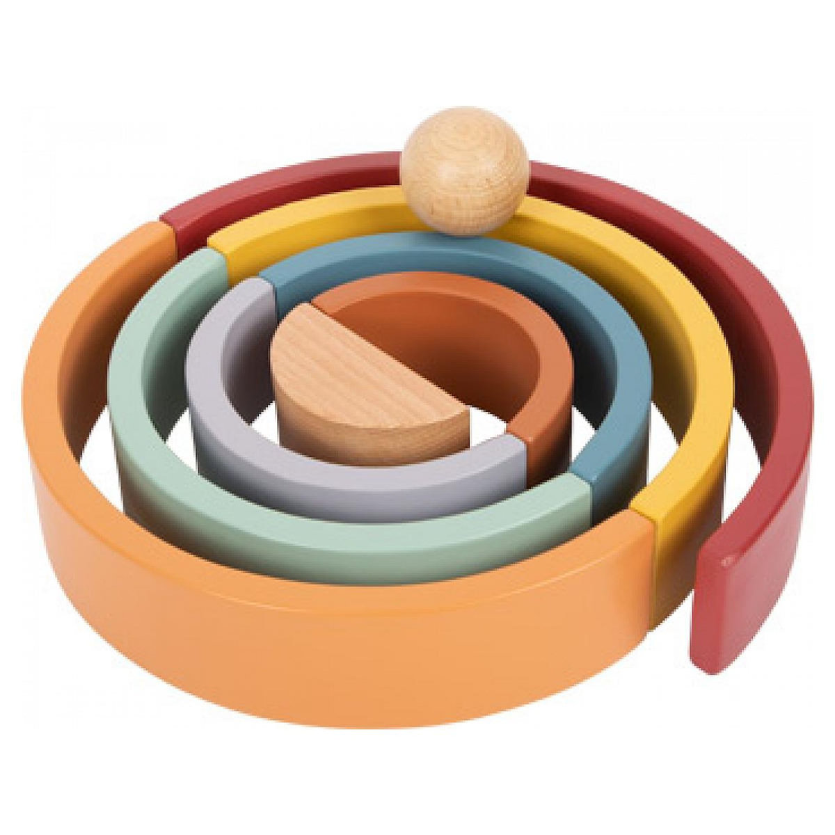 SMALLFOOT Blocs de construction en bois Arc-en-ciel Safari